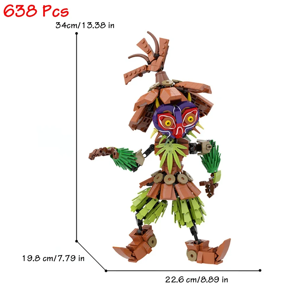 MOC 638 قطعة أفكار زيلدا الجمجمة طفل نموذج ارتداء مادة القش الملابس لعبة الشرير ألعاب مكعبات البناء دعوى للأطفال هدايا