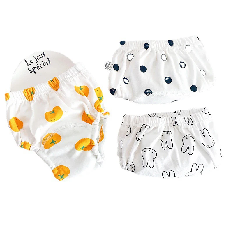 3 PCS Baby Training Pants 6 Layers Bebe Cloth Diaper Reusable Washable Cotton Elastic Waist Cloth Shorts Underwear Nappy 8-18KG