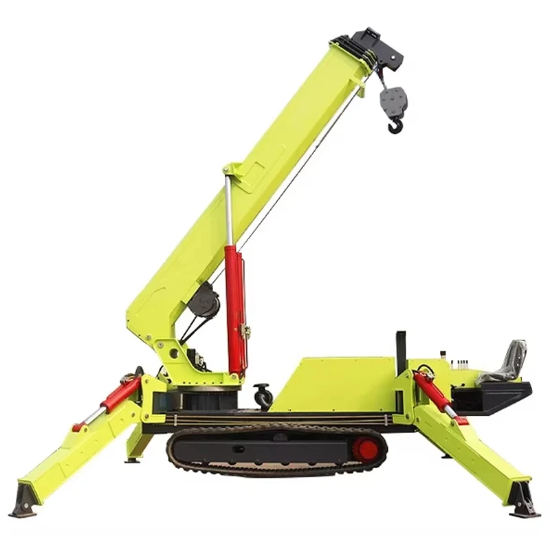 Crawler Spider Crane Compact Hydraulic Remote Controlled Spider Crane Hybrid Powered Crane 360 Degree Rotating Boom