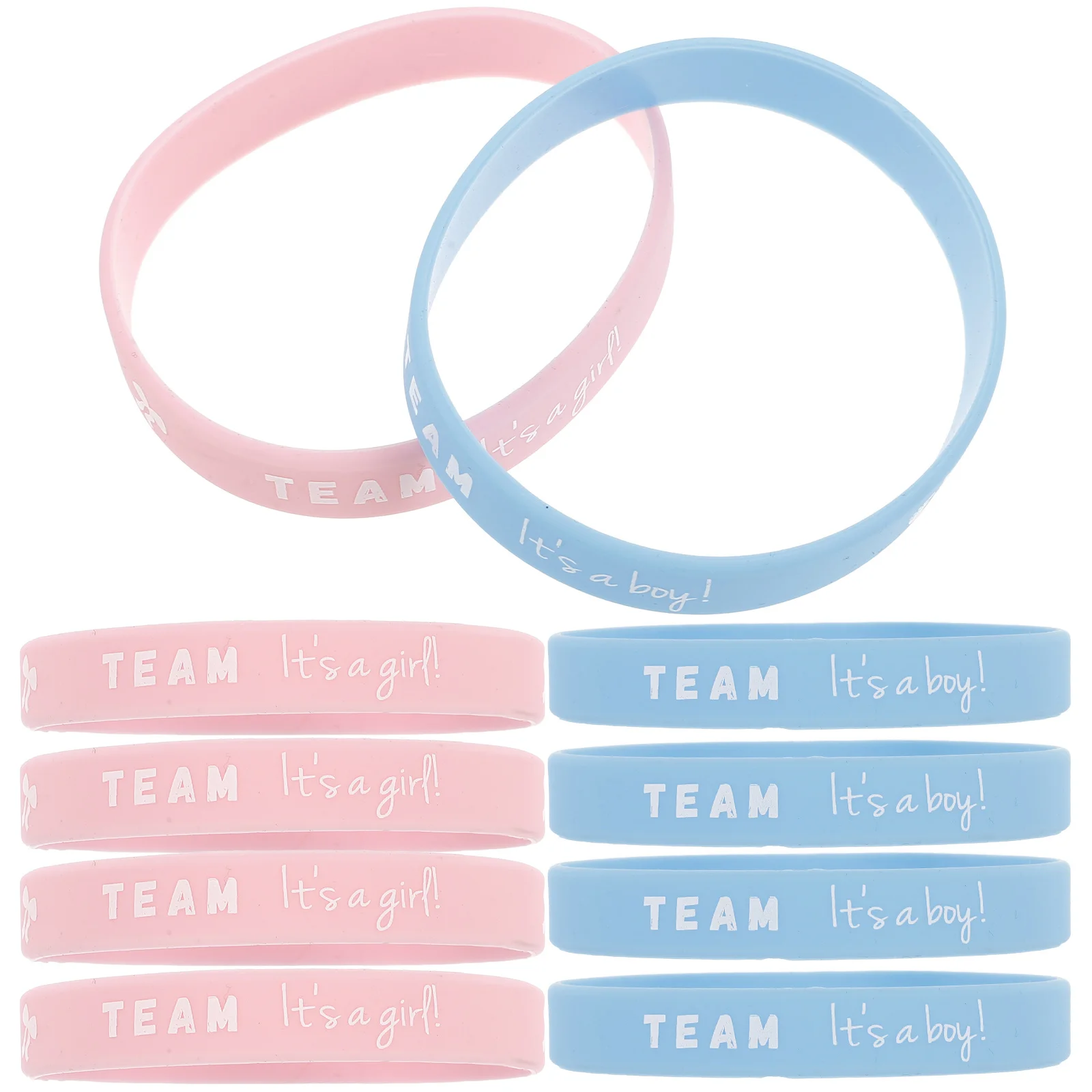 สายรัดข้อมือซิลิโคนแฟชั่น 10 ชิ้น สำหรับงานเฉลยเพศ น้ำหนักเบา กันน้ำ เหมาะสำหรับงานเลี้ยงฉลองทารก