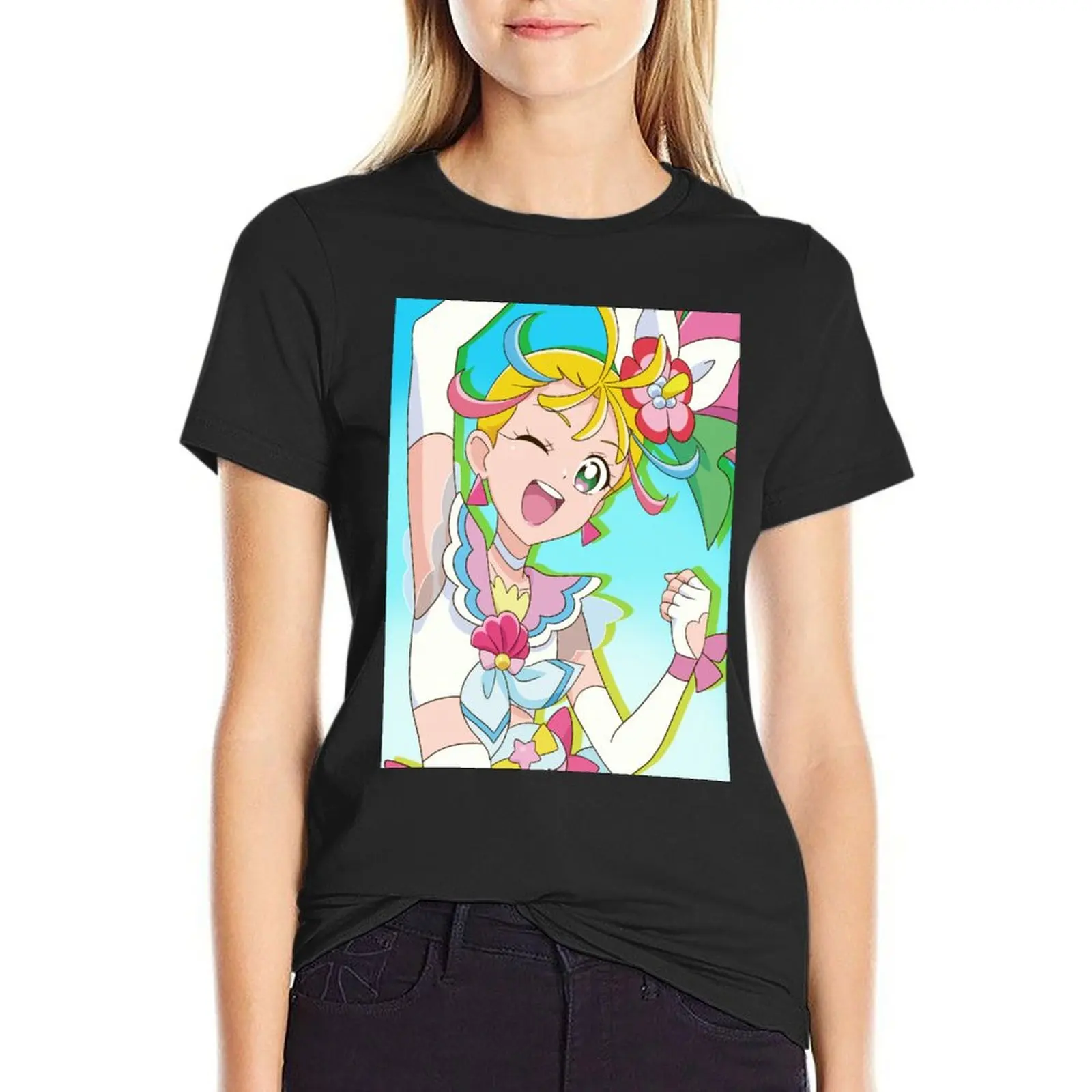 

Summer T-Shirt anime vintage lady clothes white t-shirt dress for Women sexy