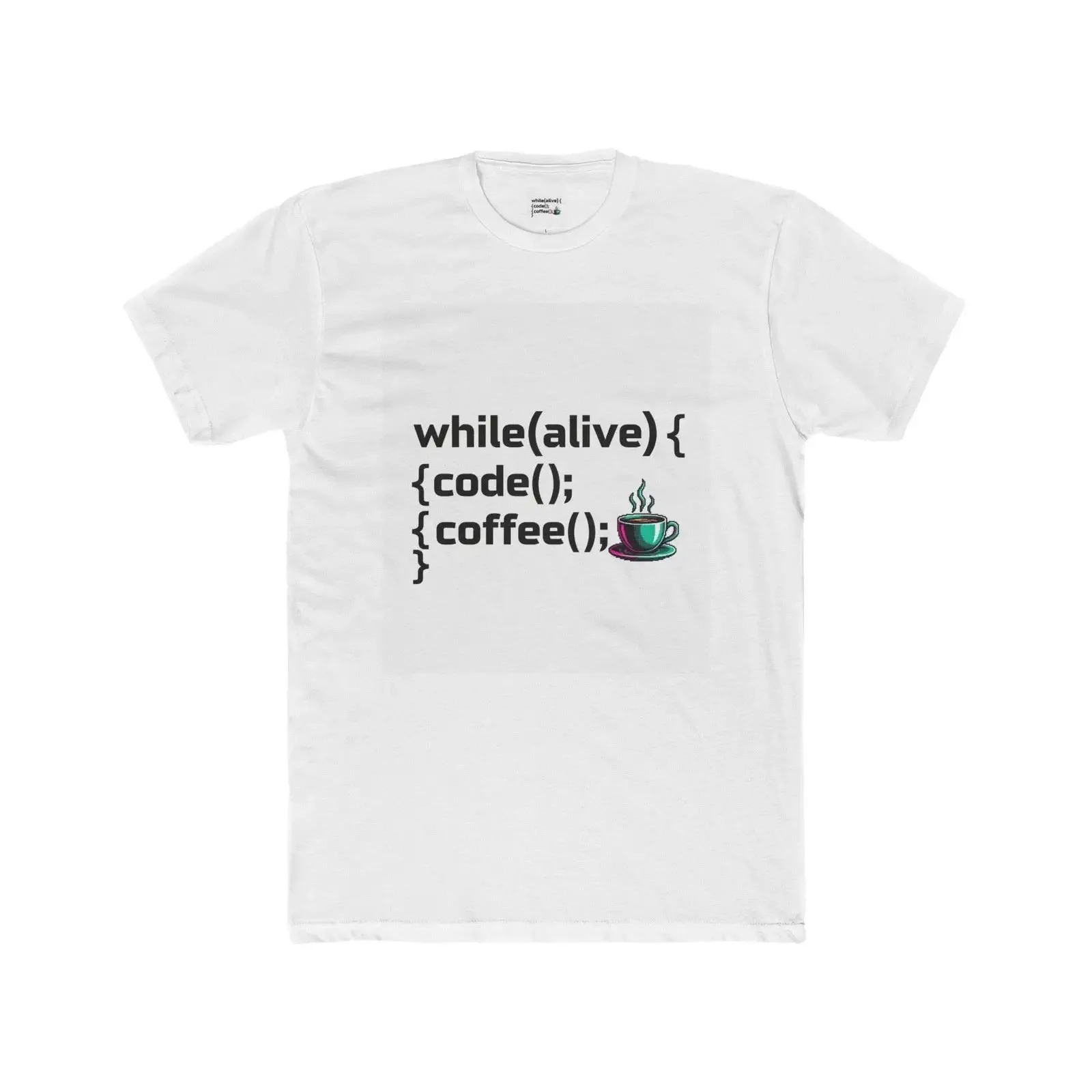 Coded Coffee T Shirt Programmer Computer Coding IT Geek Java vintage Washed Versatile streetwear graphic Casual Unisex Slightly