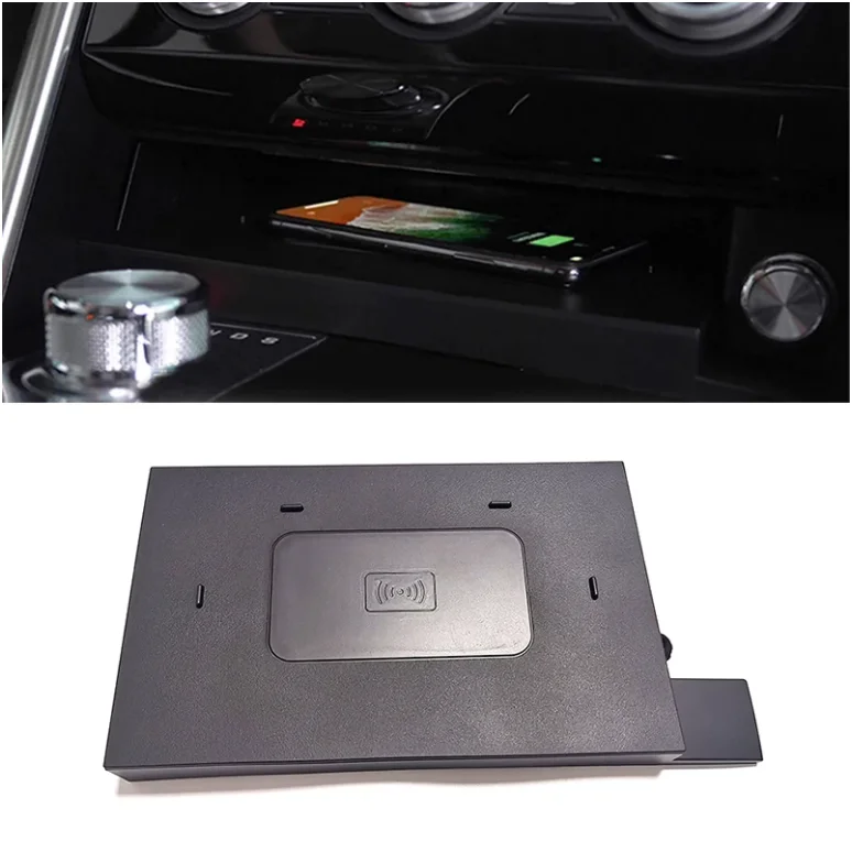 QI Carregador Sem Fio para Console Do Centro Do Carro, Almofada De Carregamento Rápido Do Telefone, Esteira para Land Rover Discovery 5 2016-2021, Acessórios, Melhor, 15W