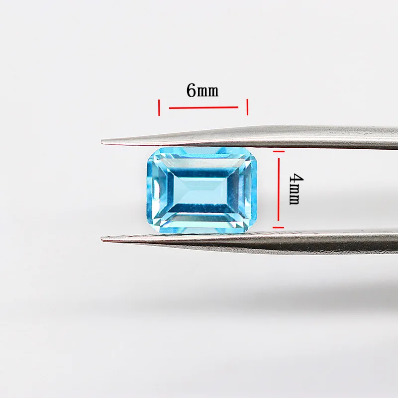

20 шт./лот, натуральный топаз изумрудной огранки, 4x6-8x16 мм, небесно-голубой, россыпью