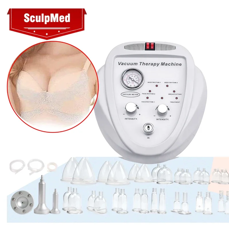 30 Cupping Vacuum Therapy Machine Breast Enlargement Buttocks Lifter Cup Vacuum therapy Lifting  Machine Breast Massager Bigger