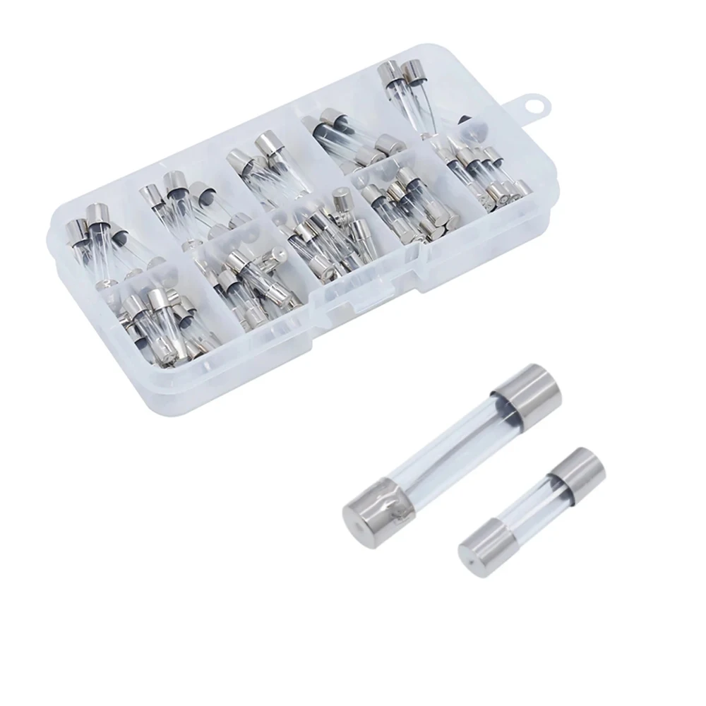 

ONE Box 75pcs/lot Glass Fuse Tube 250V 5*20mm / 6*30MM Fuse Box Mixed Package 3A/5A/8A/10A/15A/20A/30A