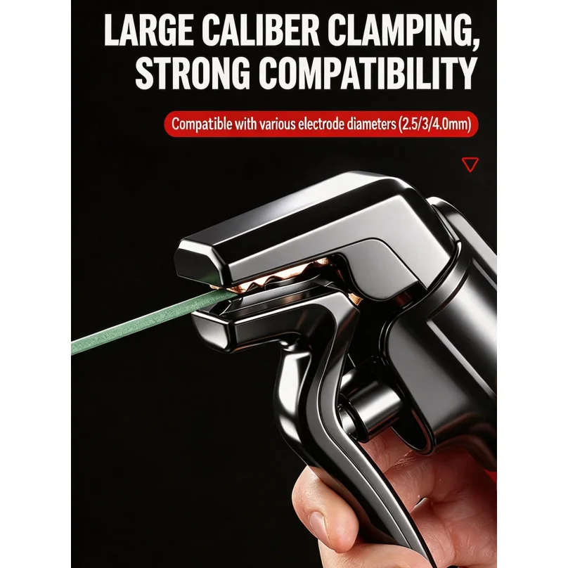 Bent Head Welding Tongs Electrode Holder Heat Resistant Copper Clamp Ergonomic Insulated Handle For Motorcycle Joining Tool