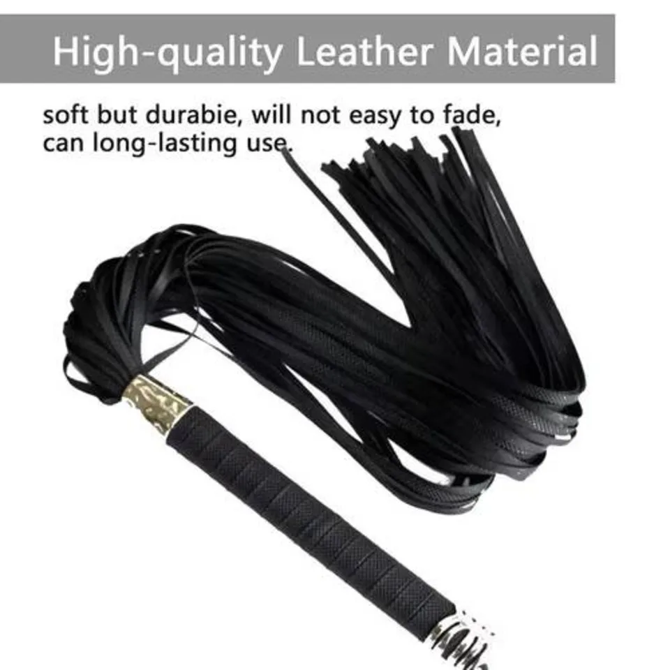 Genuine Leather Tassel Horse Whip With Handle Flogger Equestrian Whips Teaching Training Riding Whips