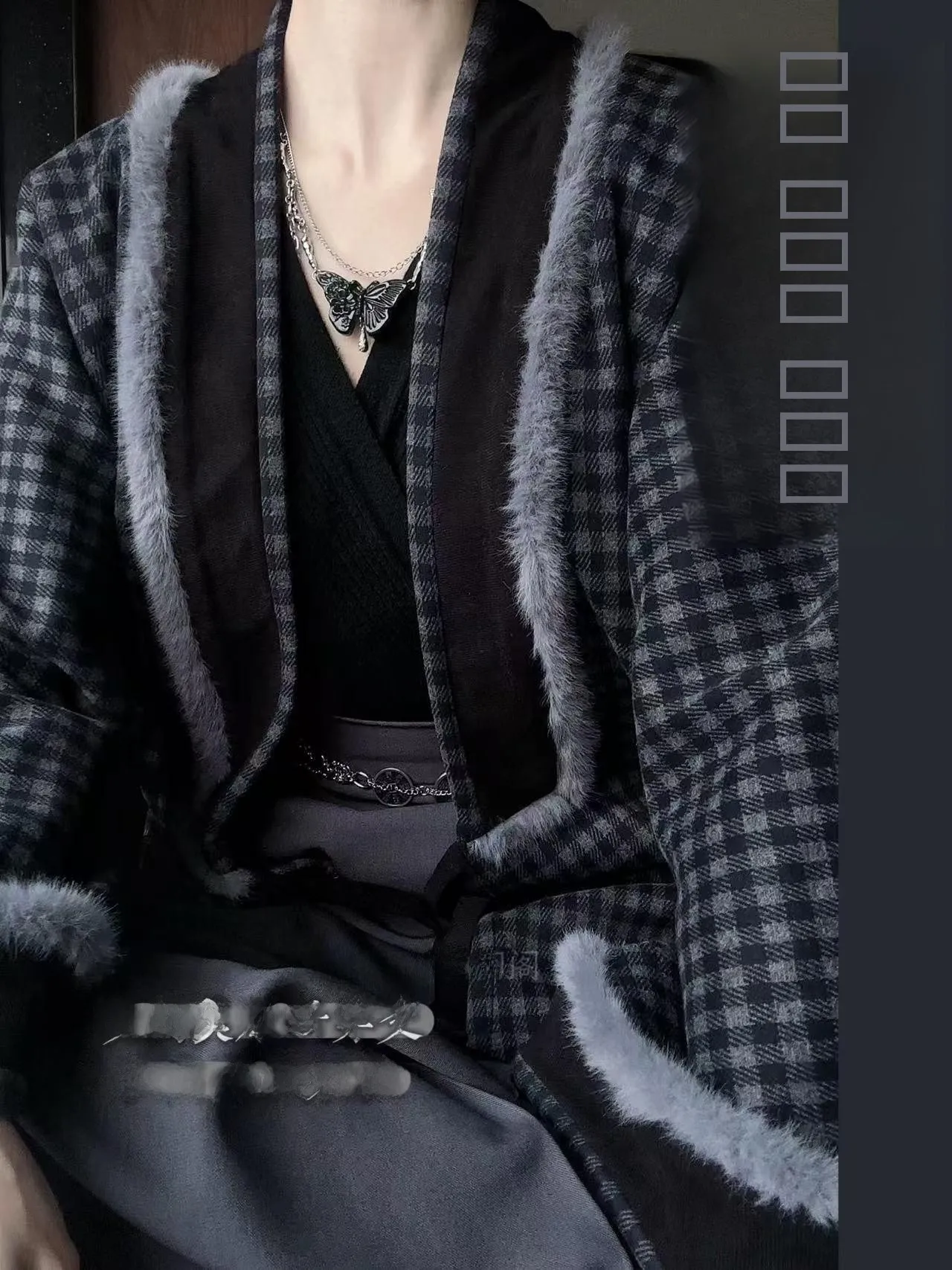 

Original Fi Tail ey Ming Dynas Sle Hanfu f Sve ort Coat with kets Velvet Lined Cross over Design Women's F...