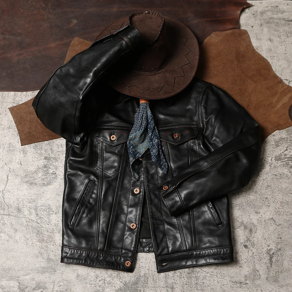 DSH860 Asian Slim Size Super Top Quality Genuine Japan Horse Leather Classic Durable Horsehide Stylish Jacket