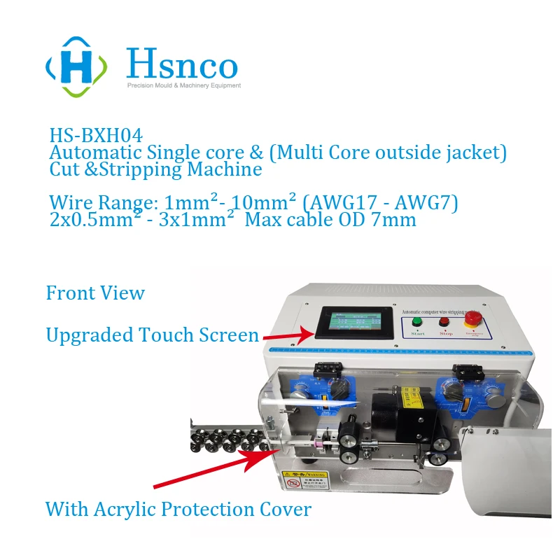 HS-BXH04 Automatic Wire Cutting Stripping Machine for Single Core & Multi Core Cable Dual Purpose Wire Processor