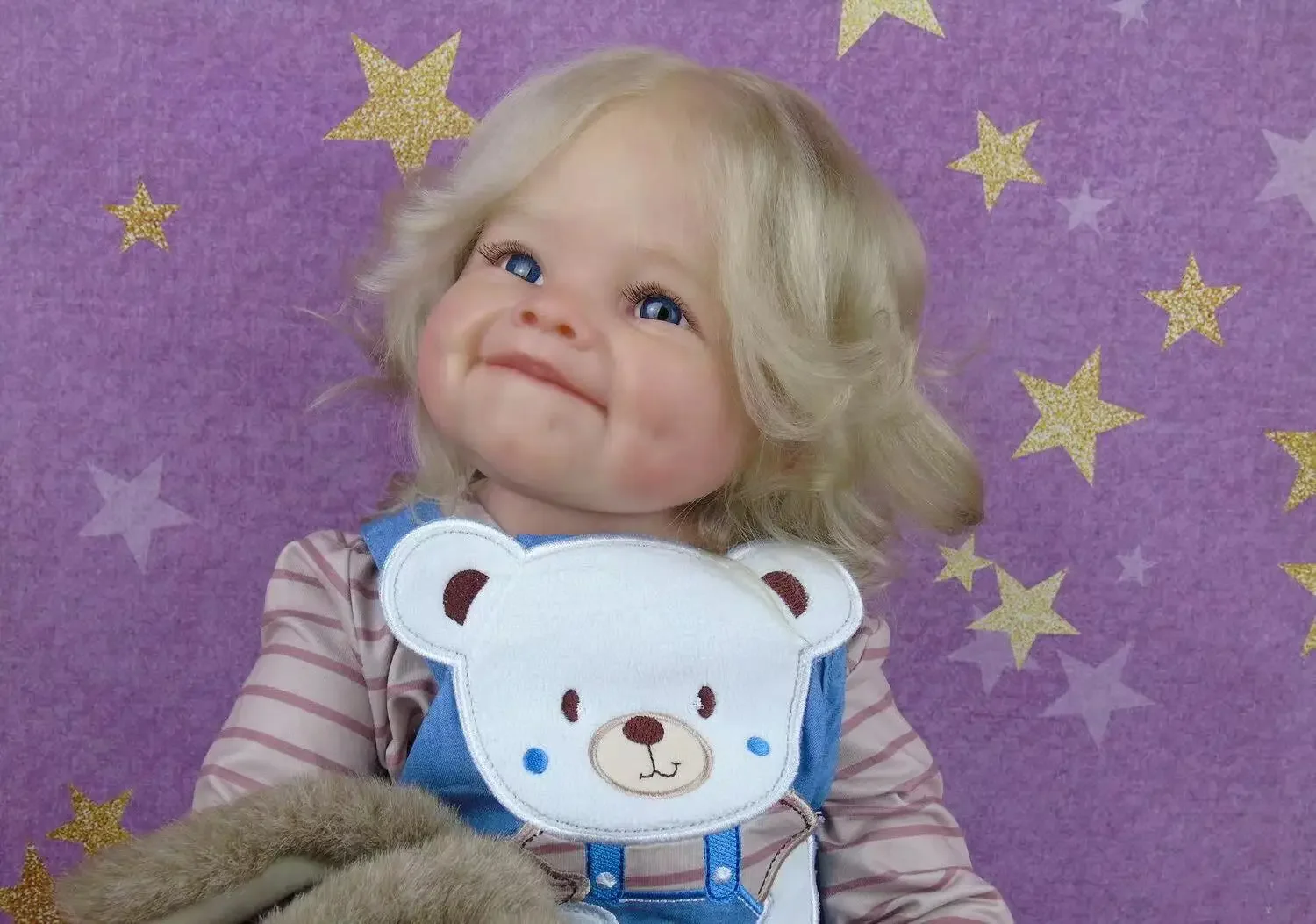 St.Store, suministro limitado personalizado, bebé Reborn Raya de 28 pulgadas con pelo blanco, muñeca ya terminada, regalo de Navidad