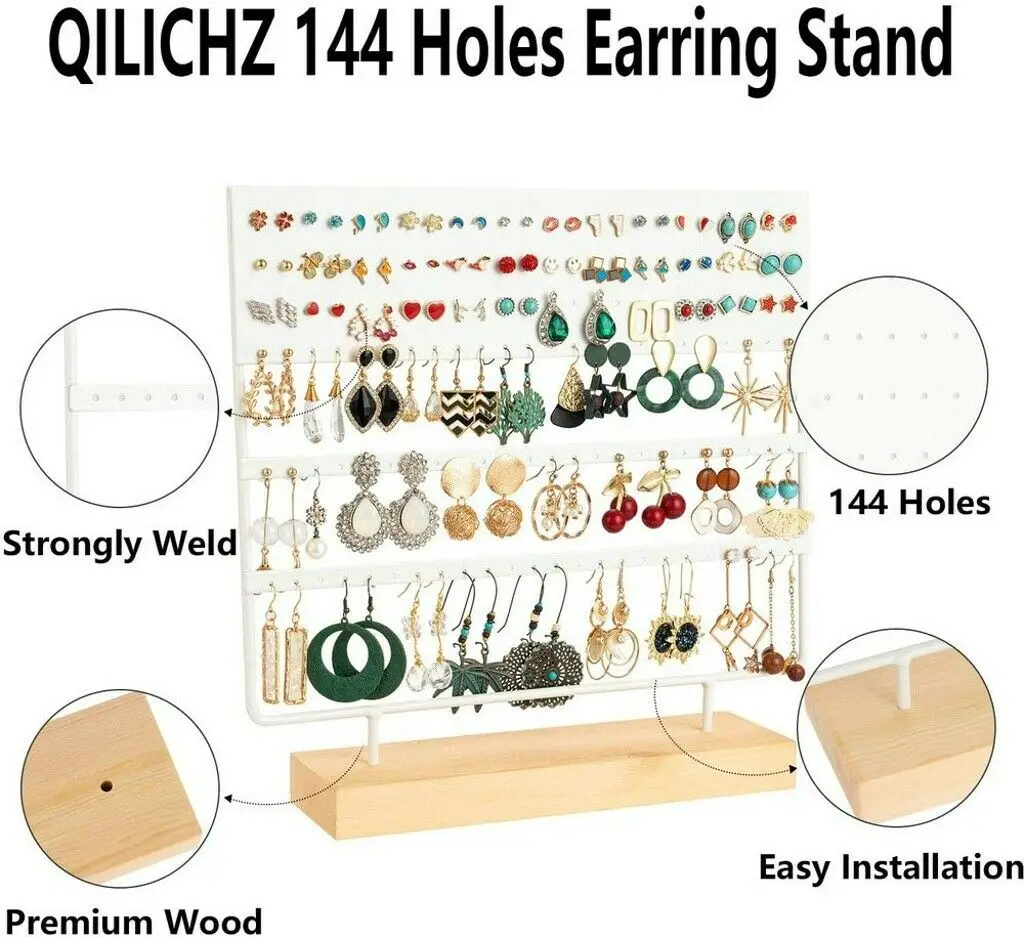 1Pcs Ear Stud Display Rack Iron Jewelry Tower Practical Three Layers Organizer Creative Stand for Earrings Bedroom Dressing