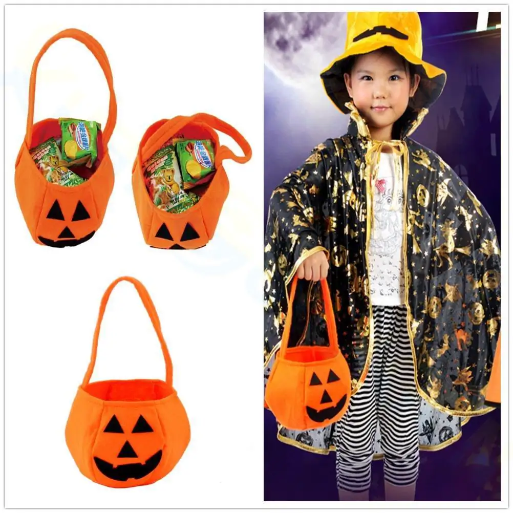 Halloween pumpkin candy bags  trick or Treat witch cat Portable cookie Storage Bags for kids Halloween Party Gifts Packing Décor