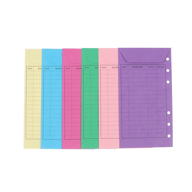 12Pcs Budget Envelopes Cardstock Cash Envelope System For Money Saving, Vertical Layout & Holepunched