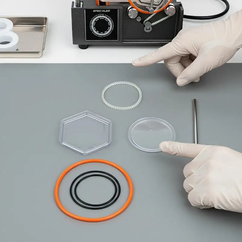 Rotary Tumbler Replacement Rubber Roller Belt Jewelry Polisher Seal Bucket Lid KT6808 Finishing Machine Repair Accessory