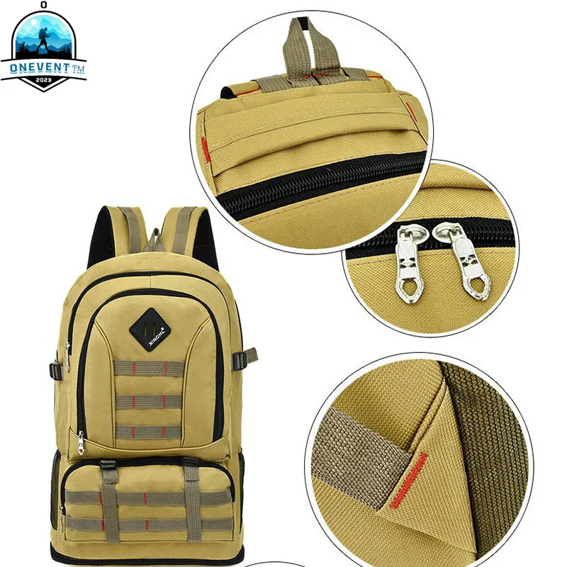 

Водонепроницаемая спортивная дорожная сумка для улицы, рюкзак большой емкости, походная сумка для альпинизма, с несколькими карманами, унисекс, 50 л