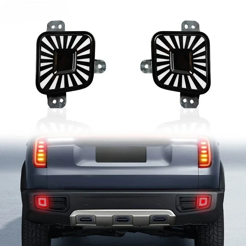 For GWM Haval Dargo 2021-2026 Car Rear Bumper Light Reflector Upgrade Led Driving Brake Light Dynamic Turn Signal Plug & Play