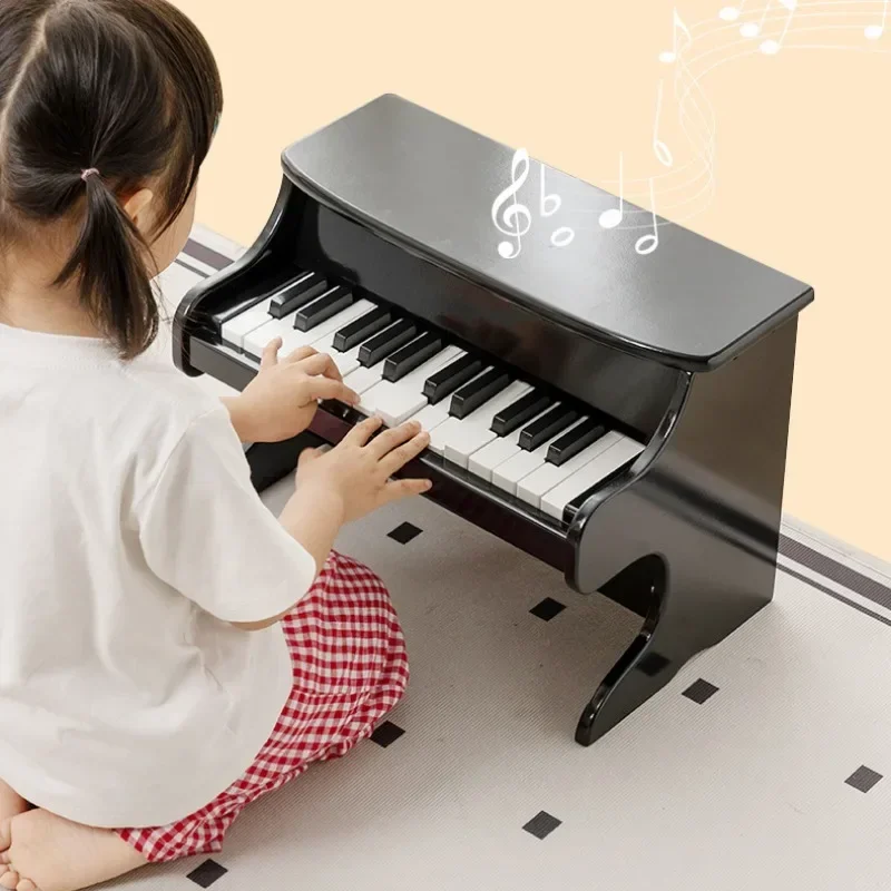 Wooden Children's Electronic Organ Piano Unique Design Beginners 25-key Upright Piano Learning Education Comfortable Toy