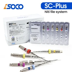SOCO PLUS 6Pcs/Box Heat-Activated Rotary Nickel Titanium Canal Tools, Exceptional Anti-Breakage Capacity for Root Canal Shaping