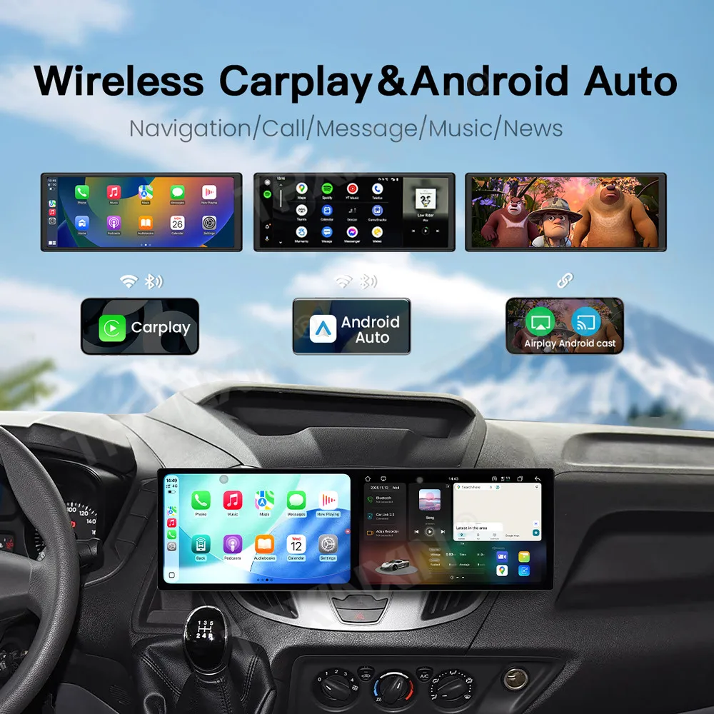 Android 15 Car Multimedia Player For Ford Tourneo Custom 2016-2022 Auto Radio GPS Navigation Stereo 18.2