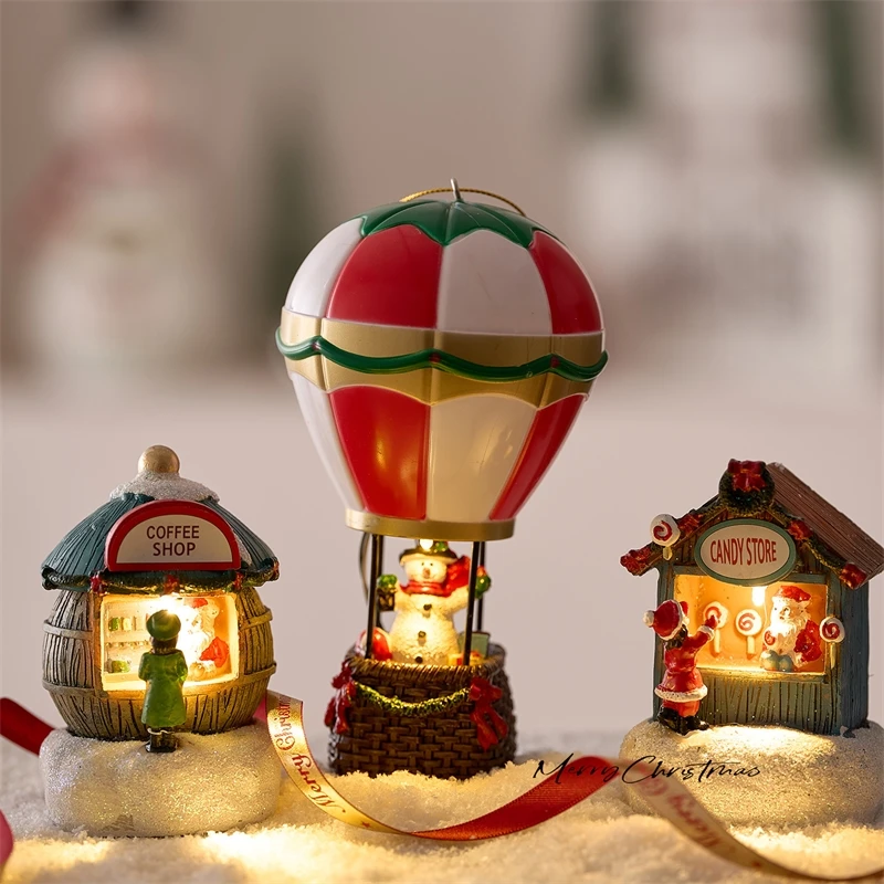 Resin Christmas Tree And Santa Ornament Cute Desktop Table Figurine For Office Desk Home Decor Gift For Coworkers