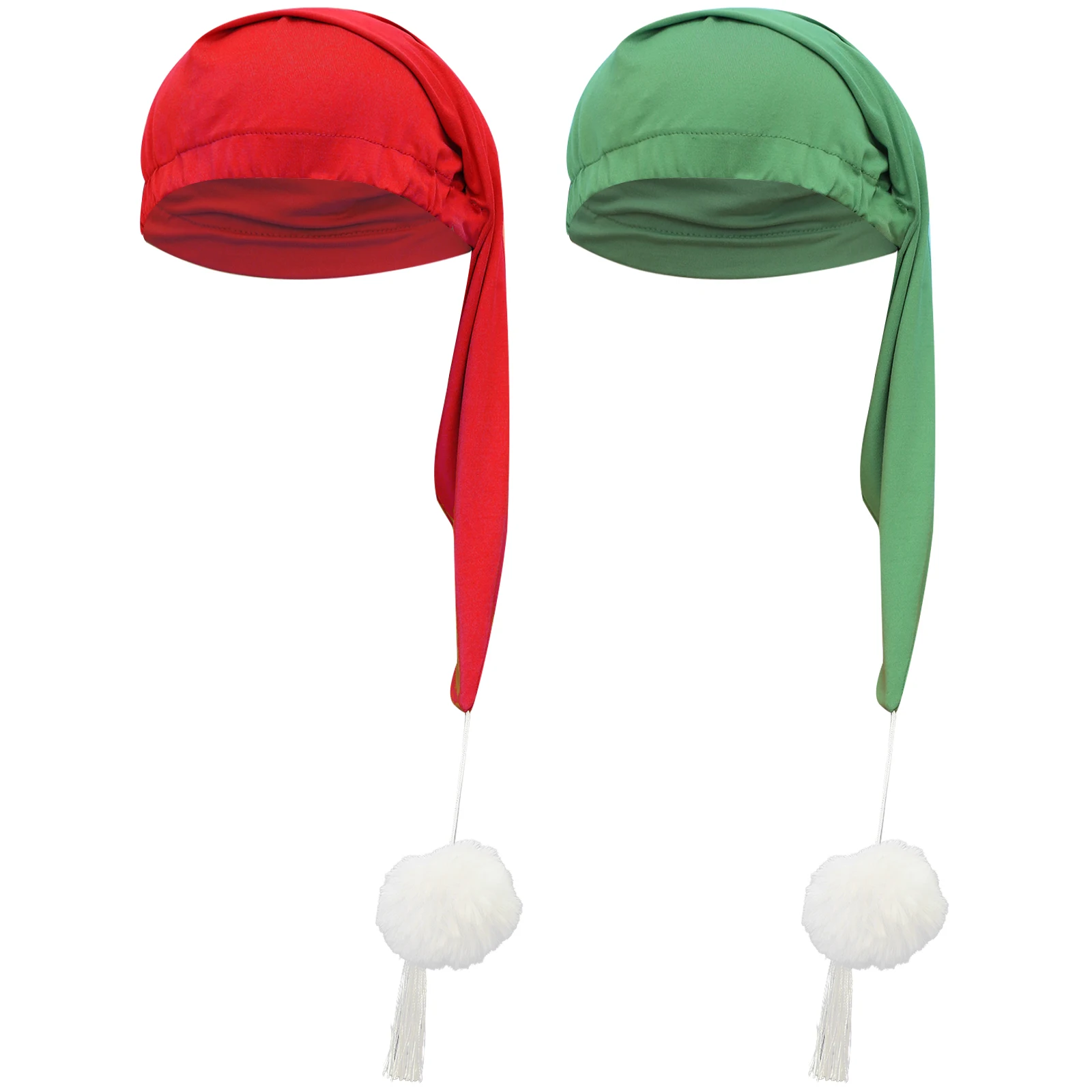 

Women Men Pajama Hat Christmas Night Sleeping Caps Adjustable Stocking Santa Cap with Pom Ball Sleepwear Hat for Birthday Gifts