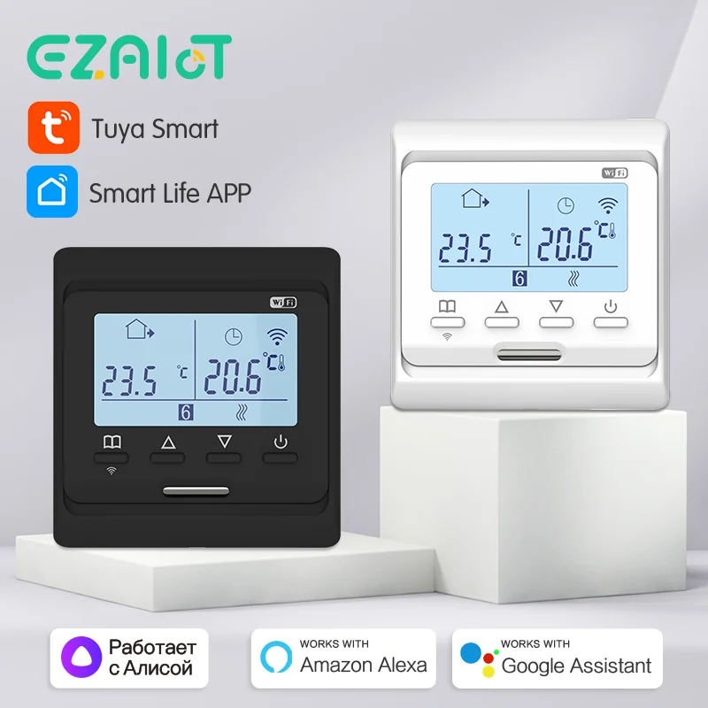 

WiFi Water/Electric Floor Heating Thermostat Gas Boiler Smart Tuya Warm Room Temperature Controller Works with Alexa Google Home