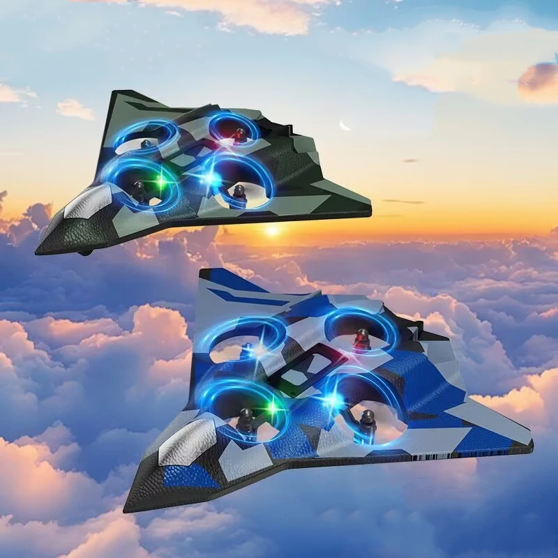 

Glider Flying Helicopter RC New Style Hobby Jet Plane 2.4G Stunt Remote Control Foam Fighter Airplane Toy Drone with Light