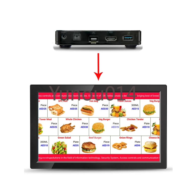 4K UHD Restaurant Fast Food Digital Signage, Menu Boards, Media Player