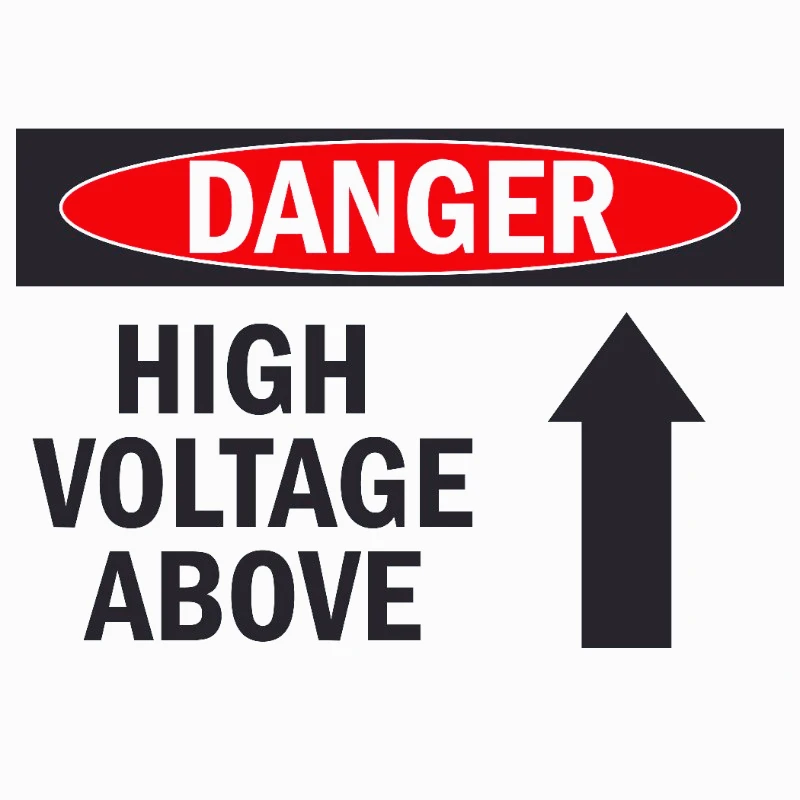 Car decoration decal sticker Danger High Voltage Above Sign Vinyl Sticker 13cm PVC KK