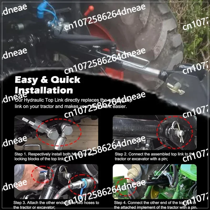 SPH320033 وصلة هيدروليكية علوية كات. 1-1 مع كتلة القفل 20 7/8 بوصة - 31 7/8 بوصة مع خرطوم 2 ×، أسطوانة هيدروليكية لصمام الاختيار في اتجاهين #6