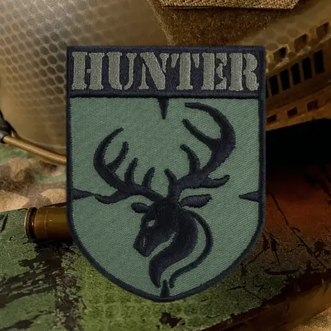 Hunter Deer Embroidery Patch Deer Head Antlers Hook and Loop Morale Badge Armband Backpack Hats Stickers Patches for Clothing