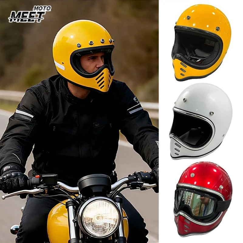 Sharp Mouth Motorcycle Small Helmet Body Japanese Off-road Retro Full Helmet Professional Racing Mini Pointed Helmet Capacete
