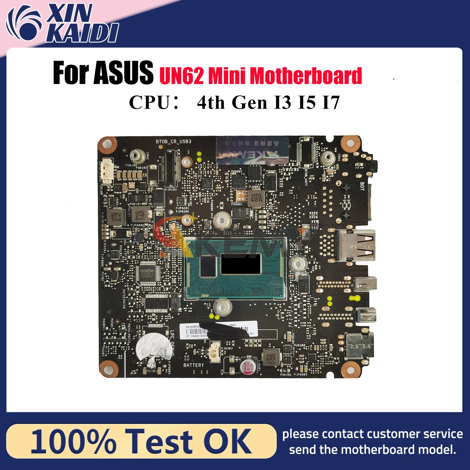 

UN62 Laptop Motherboard For ASUS VivoMini UN62 Notebook Mainboard With I3 I5 I7 CPU 100% tests OK fast shipping High quality