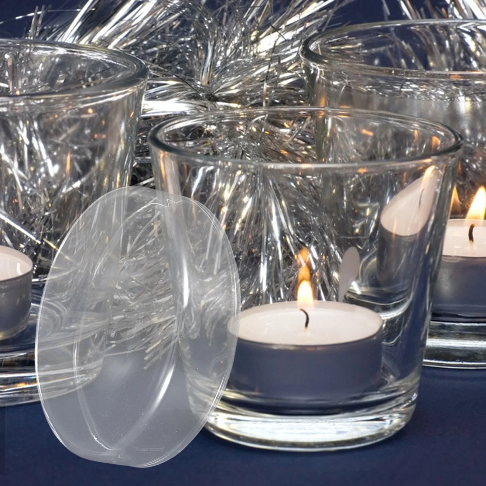 مدخنة زجاجية شفافة 8.5 سنتيمتر حامل إعصار شفاف غطاء غبار طفاية السلامة ديكور مطعم الزفاف