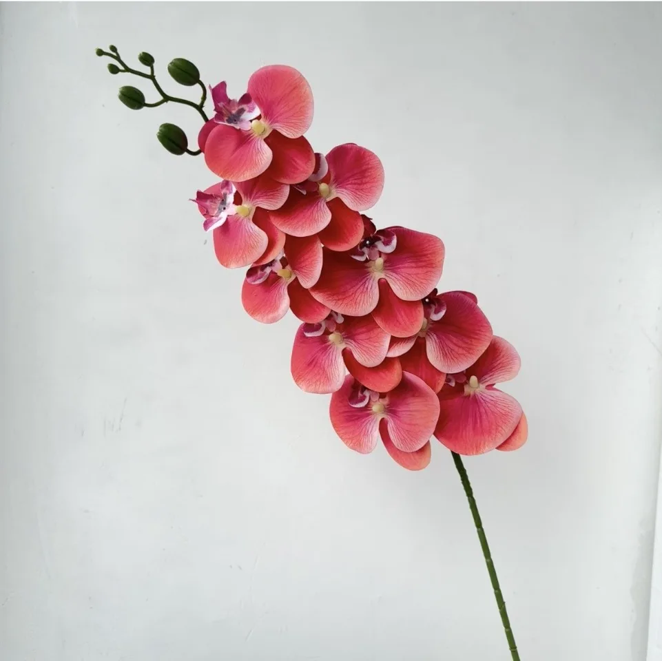 9-Köpfiger Künstlicher Phalaenopsis-Blumenzweig Realistische Seidenblume Künstliche Orchidee für Hochzeit, Party und Heimdekoration – Detail 12