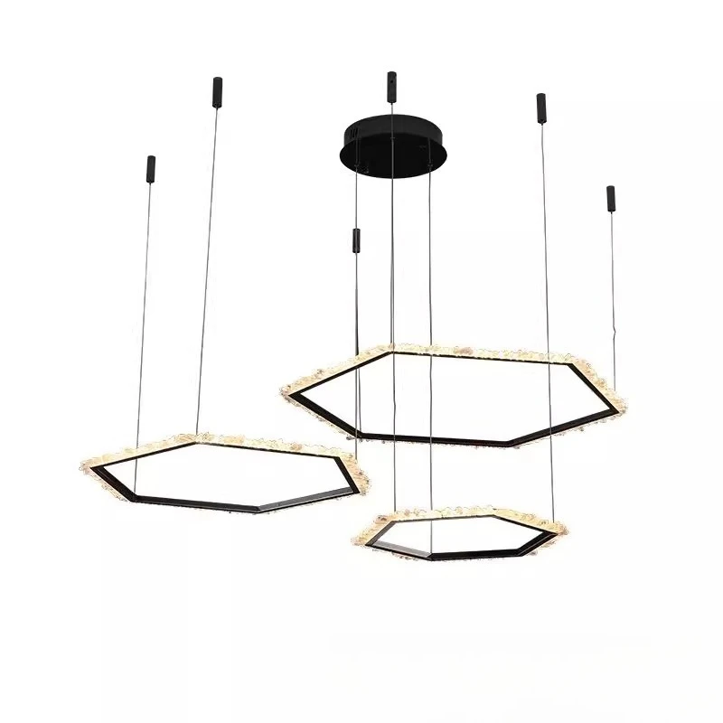 

Light luxury modern French geometric living room chandelier creative high-end postmodern living room dining crystal chandelier