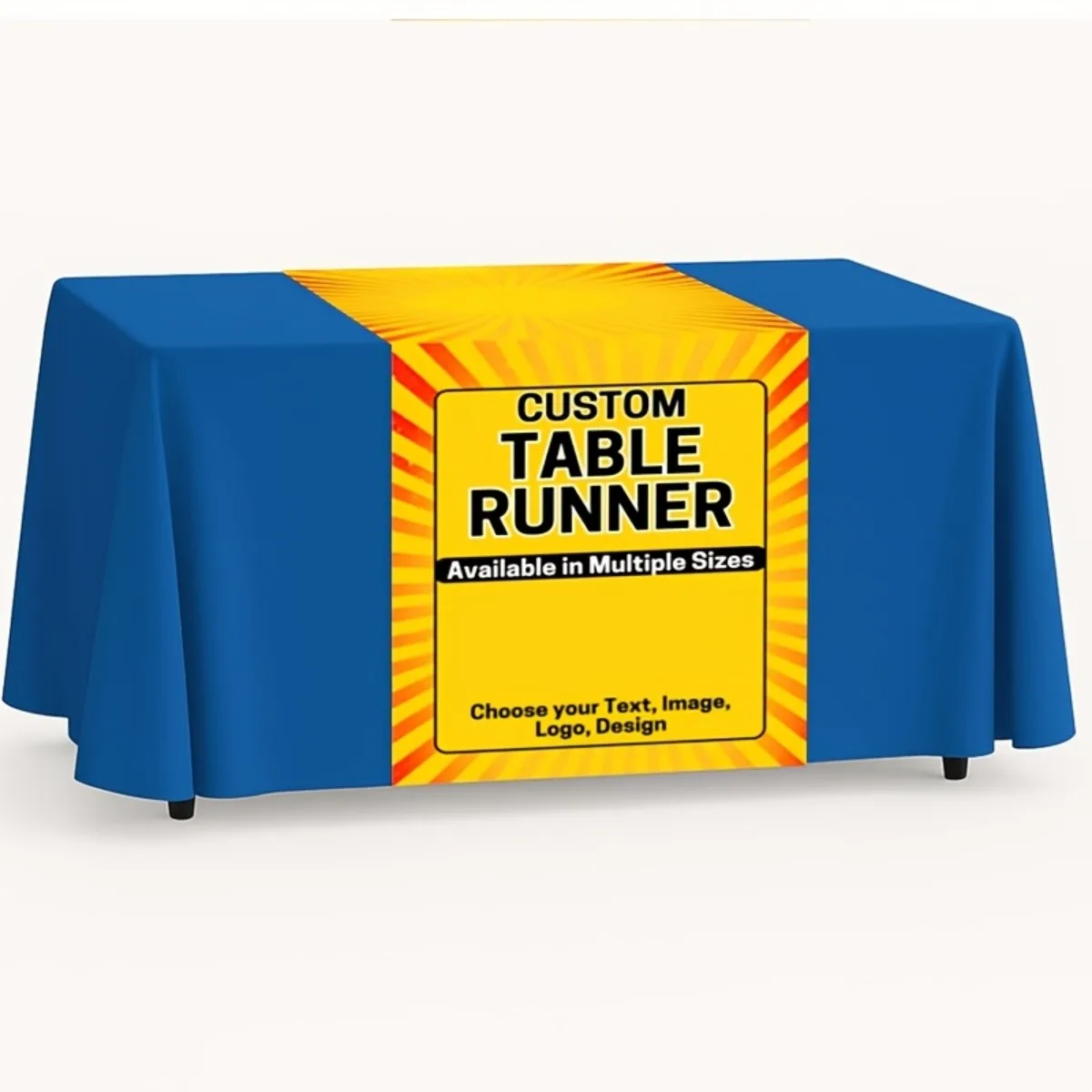 Custom Tablecloth Personalized Logo Photo Name QR Code Website Table Cover for Trade Show Business Events