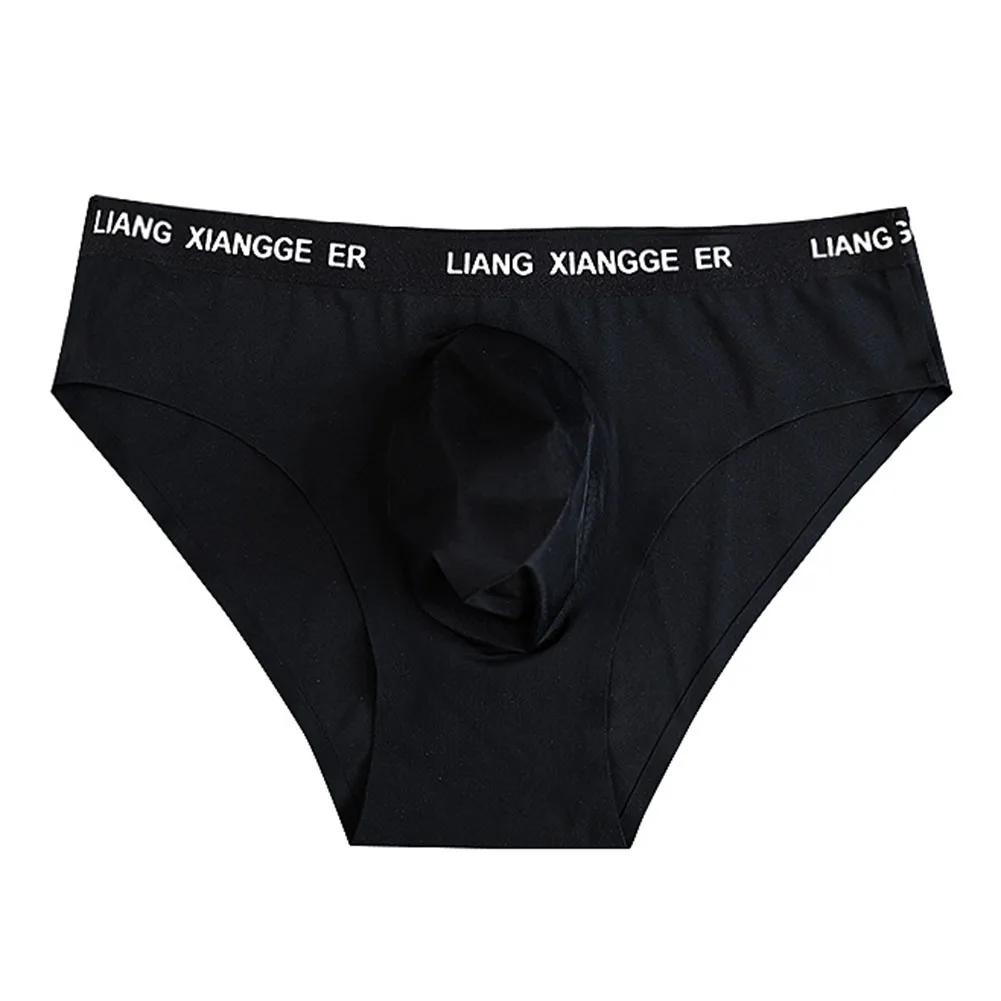 Ice Silk Briefs For Men Low Rise Sexy Breathable Silky Comfort Underwear Male 3D U-convex Pouch Silky Underpants