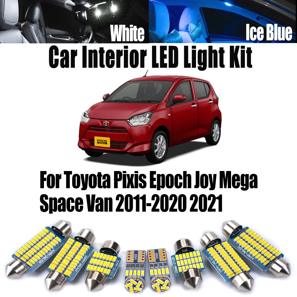 

Canbus Car LED Interior Map Dome Reading Light Kit For Toyota Pixis Epoch Joy Mega Space Van 2011-2020 2021 License Plate Bulbs