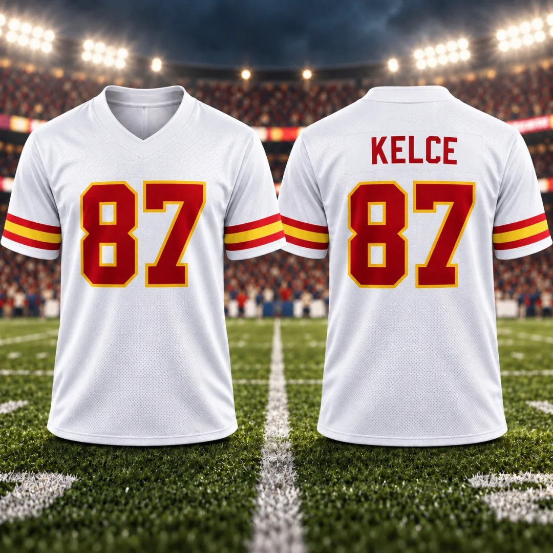 Mens Kelce 87 American Football Jersey American Football Fan Game Day Shirt Men's T-Shirt Kid's Clothing Tee Cycling Jersey ﻿