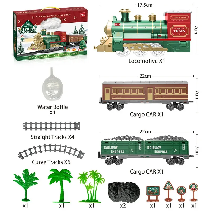 Classical Steam Train Toy - Electric Musical Railway with Lights, Ready Christmas Gift for Kids