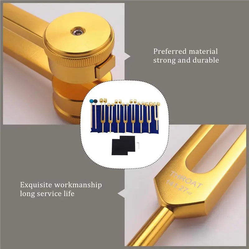 A99I-Tuning Fork, 7 Chakras+1 Soul Purpose Weighted Tuning Forks,Aluminum Alloy Instrument 126.22-141.27 Hz Etc