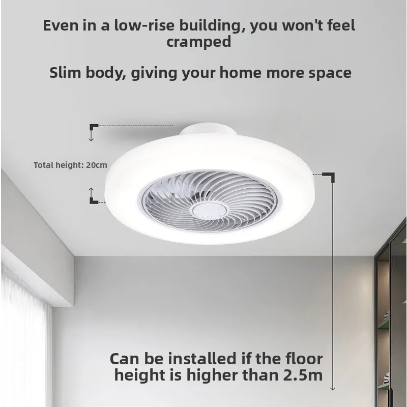Ultra Thin Ceiling Fan Light for Bedroom Living Dining Room Home Decor Simple and Modern Frequency Conversion Ceiling Fan Lamps