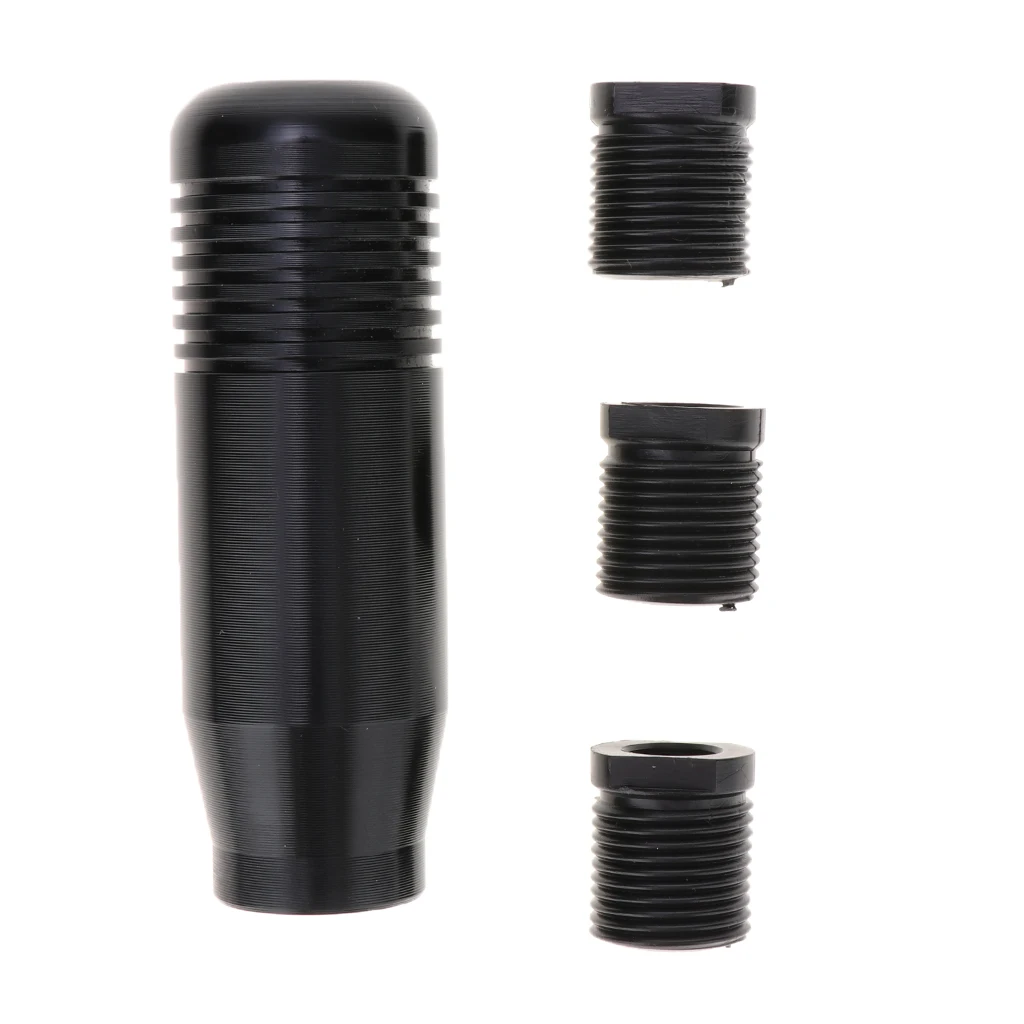 Gear Shift Knob Aluminum Alloy Black Lever Universal Shifter Adapter for Manual Car Transmission