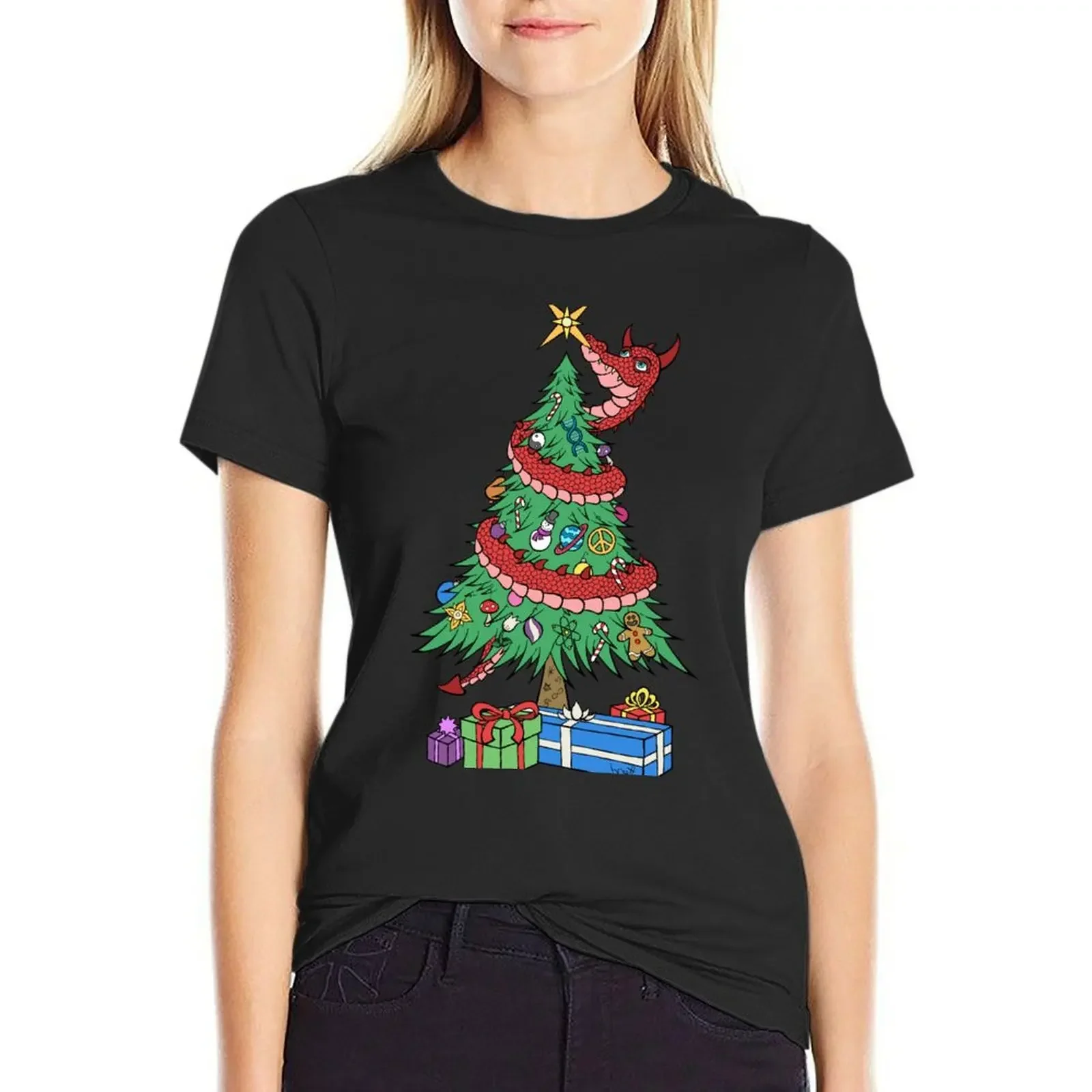 

Dragon Xmas Tree T-Shirt sublime customs design your own animal prinfor t shirt for Women