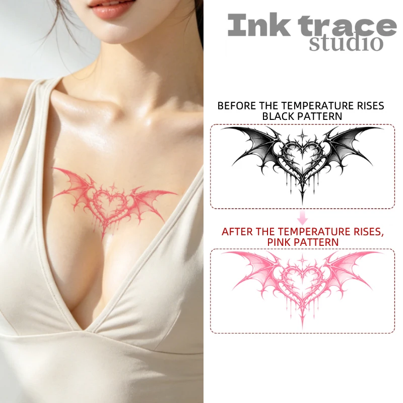 Color-Changing Tattoo Stickers: Cute summer cartoon designs, waterproof, lots of fun, color-changing effect, body art