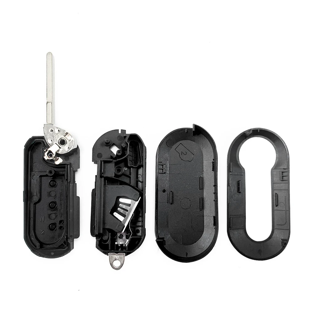 KEYYOU Car Key Case Cover For Fiat 500 Panda Punto Bravo Doblo Peugeot Boxer Citroen Relay Fiat Ducato Lancia Musa