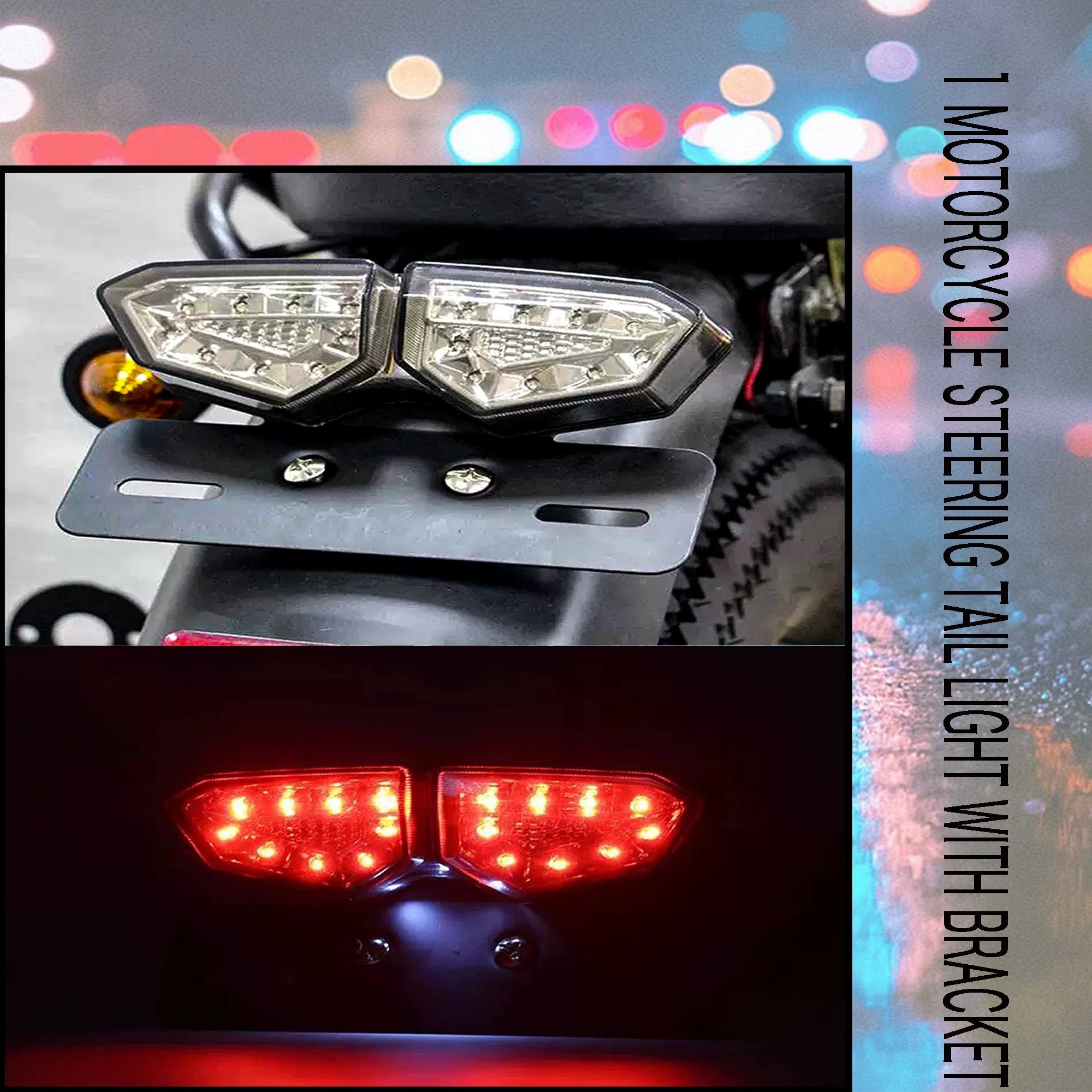 Universal Motorcycle LED Tail Light Integrated Turn Signal Running Brake Lamp For Suzuki Kawasaki Honda Yamaha Harley Street